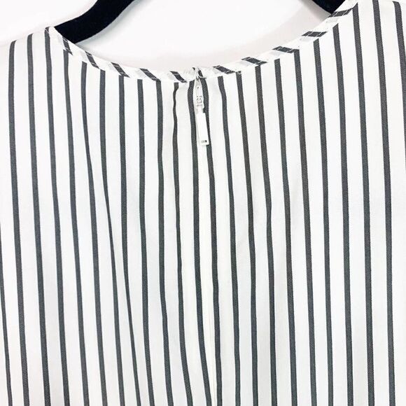 Grey Jason Wu Womens Black White Striped Tie Waist One Piece Romper Size 6 - Picture 8 of 10